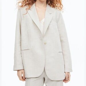 Women’s H&M‎ Single-breasted loose fit Linen-blend Jacket size small NWT